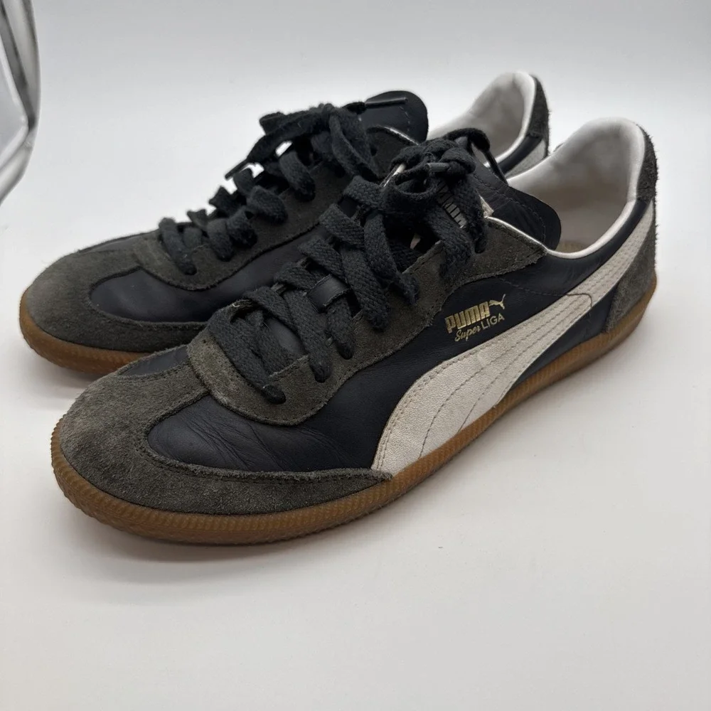Puma Mens Super Liga 356999-09 Black Suede Trail Running Shoes Sneakers Size 9